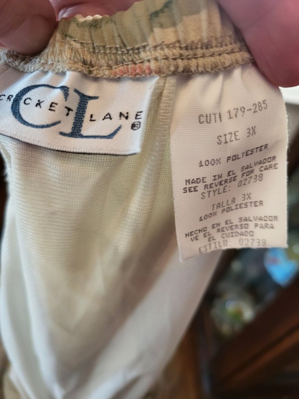 Cricket Lane Vintage 90s Beige Floral Sheer Maxi Skirt Elastic 3X Cottage Fairy - Picture 8 of 8